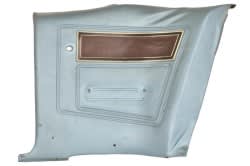 Rear Interior Panel - Decor - LIGHT BLUE - Passenger Side - Used ~ 1969 Mercury Cougar 7265,7264-clone1 1969,1969 cougar,C9W,cougar,mercury,mercury cougar,blue,decor,filler,panels,hand,interior,light,light blue,panel,passenger,rear,right,side,used,decor,rear,panel,light,blue,passenger,passengers,passenger