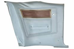Rear Interior Panel - Decor - LIGHT BLUE - Driver Side - Used ~ 1969 Mercury Cougar 7266,7263-clone1 1969,1969 cougar,C9W,cougar,mercury,mercury cougar,blue,decor,driver,filler,panels,interior,light,panel,rear,side,used,decor,rear,panel,light,blue,driver,drivers,driver