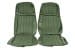 Interior Seat Upholstery - Vinyl - Decor - w/ Comfortweave Inserts - Coupe / Convertible - MEDIUM GREEN - Front Set - Repro ~ 1971 - 1973 Mercury Cougar 7337,7355-clone1 1971,1971 cougar,1972,1972 cougar,1973,1973 cougar,comfort,comfortweave,cougar,d1w,d2w,d3w,front,interior,kit,knitted,medium green,mercury,mercury cougar,new,repro,reproduction,upholstery,weave,cover,27148,seat,covers