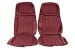 Interior Seat Upholstery - Vinyl - Decor - w/ Comfortweave Inserts - Coupe / Convertible - DARK RED - Front Set - Repro ~ 1971 - 1973 Mercury Cougar 7339,7337-clone1 1971,1971 cougar,1972,1972 cougar,1973,1973 cougar,comfort,comfortweave,cougar,d1w,d2w,d3w,dark red,front,interior,kit,knitted,mercury,mercury cougar,new,repro,reproduction,upholstery,weave,27150,seat,covers