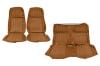 Interior Seat Upholstery - Vinyl - Decor - w/ Comfortweave Inserts - Convertible - GINGER - Complete Kit - Repro ~ 1971 - 1973 Mercury Cougar  complete set,1971,1971 cougar,1972,1972 cougar,1973,1973 cougar,bucket,bucket seat,comfort,comfortweave,complete,complete kit,convertible,cougar,d1w,d2w,d3w,front,front seats,ginger,interior,kit,knitted,medium,ginger,mercury,mercury cougar,new,rear,rear seat,repro,reproduction,seat,upholstery,weave,medium,brown,27175
