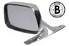 Side View Mirror - Driver Side - Chrome - Manual - Grade B - Used ~ 1967 - 1968 Mercury Cougar 1967,1967 cougar,1968,1968 cougar,C7W,C8W,chrome,cougar,door,driver,manual,mercury,mercury cougar,mirror,side,view,grade,b,used,driver,drivers,drivers,30188,left