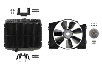 First.racing 24 Core 3 Row Aluminum Radiator W/ 10in Fan & Shroud – 1967-70 Ford Mustang Mercury Cougar