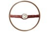Steering Wheel - Decor / Deluxe - RED - Repro ~ 1968 Mercury Cougar / 1968 Ford Mustang 1968,1968 mustang,C8Z,ford,ford mustang,mustang,968,1968 cougar,C8W,cougar,mercury,mercury cougar,maroon,dark,red,new,repro,reproduction,decor,deluxe,wood,grain,woodgrain,steering,wheel,30638