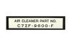 Decal - Air Cleaner - Air Filter Number - Concours - Repro ~ 1967 Mercury Cougar - 1967 Ford Mustang