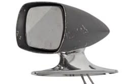 Side View Mirror - Sport - Driver Side - Remote - XR7 - Restored Chrome Base - Used ~ 1969 Mercury Cougar  1969,1969 cougar,C9W,base,chrome,cougar,driver,glass door chromed fresh new bling,mercury,mercury cougar,mirror,remote,restored,side,sport,used,view,xr7,driver,drivers,driver