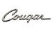 Emblem - Quarter Panel - COUGAR Script - NOS ~ 1971 - 1973 Mercury Cougar  D1WY-16098-A,D1WB-16B114-A,threaded,1971,1971 cougar,1972,1972 cougar,1973,1973 cougar,D1W,D2W,D3W,chromed,cougar,emblem,mercury,mercury cougar,name,nos,notched,panel,plate,quarter,rod,script,31630,emblem,badge,script