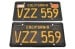 License Plates - California Original Black And Gold - Grade A - Used ~ 1967 - 1969 Mercury Cougar / 1967 - 1969 Ford Mustang  1967,1967 cougar,1967 mustang,1968,1968 cougar,1968 mustang,black,c7w,c7z,c8w,c8z,california,cougar,ford,ford mustang,gold,license,mercury,mercury cougar,mustang,original,plates,used,grade,a,grade a,31807