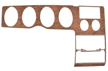 Woodgrain - Instrument Panel - Gauge Cluster - XR7 - Grade A - Used ~ 1972 - 1973 Mercury Cougar  1972,1972 cougar,1973,1973 cougar,D2W,D3W,cluster,cougar,dash,face,facia,fasia,front,gauge,grain,instrument,mercury,mercury cougar,metal,panel,pod,sheet,steel,surround,used,wood,woodgrain,31830