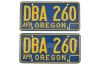Licence Plates - Oregon - Original Blue and Yellow - Grade A - PAIR - Used ~ 1967 - 1973 Mercury Cougar / 1967 - 1973 Ford Mustang 32058,1964,1964 mustang,1965,1965 mustang,1966,1966 mustang,1967,1967 cougar,1967 mustang,1968,1968 cougar,1968 mustang,1969,1969 cougar,1969 mustang,1970,1970 cougar,1970 mustang,1971,1971 cougar,1971 mustang,1972,1972 cougar,1972 mustang,1973,1973 cougar,1973 mustang,C4Z,C5Z,C6Z,C7W,C7Z,C8W,C8Z,C9W,C9Z,D0W,D0Z,D1W,D1Z,D2W,D2Z,D3W,D3Z,blue,cougar,ford,ford mustang,grade,licence,mercury,mercury cougar,mustang,oregon,original,pair,plates,used,yellow,a
