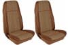Interior Seat Upholstery - Houndstooth - Coupe / Convertible - Medium Brown - Front Set - Repro ~ 1970 Mercury Cougar 1970,1970 cougar,brown,lightconvertible,cougar,coupe,d0w,front,houndstooth,interior,kit,mercury,mercury cougar,new,only,repro,reproduction,set,upholstery,white,hounds tooth,hound,hounds,tooth,cover,32070,xr7,ginger,medium