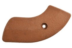 Seat Hinge Cover - Passenger Side Inner - GINGER - Used ~ 1970 Mercury Cougar / 1970 Ford Mustang  C8ZB-6561694,C8ZB-6561692,C8ZB-6561693,C8ZB-6561695,1969,1970,1968,1968 cougar,1968 mustang,cougar,covers,c8w,c8z,c9z,c9w,d0z,d0w,ford,hinge,mercury,mercury cougar,seat,used,right,left,32556,ginger,inner,outer,passenger,driver