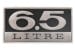 Emblem - 6.5 Litre - EACH - Repro ~ 1968 Mercury Cougar  1968,1968 cougar,c8w,cougar,emblem,litre,mercury,mercury cougar,6.5,6.5 litre,liter,original,390,repro,reproduction,new32652