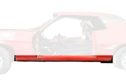 Rocker Rail - Driver Side Coupe - Used ~ 1970 Mercury Cougar   34111,6510129,1970,1970 cougar,6510116,6510117,6510128,6510132,6510133,D0W,cougar,coupe,cut,hardtop,inner,mercury,mercury cougar,outer,panel,driver,passenger,rail,rocker,side,special,used