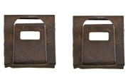 Clip - Bezel - Master Power Window Switch - PAIR - NOS ~ 1970 - 1972 Mercury Cougar / 1970 - 1972 Ford Mustang  spring,steel,chrome,bezel,retaining,clip,door,panel,snap,fastener,power,window,driver,door,panel,side,master,switch,retainer,C9AB-14A432-C,1970,1970 cougar,D0W,cougar,mercury,mercury cougar,D0AZ-14570-A,1971,1971 cougar,1971 mustang,1972,1972 cougar,1972 mustang,bezel,clip,cougar,d1w,d1z,d2w,d2z,each,ford,ford mustang,master,mercury,mercury cougar,mustang,power,switch,window,34321,new,old,stock,nos,original,master