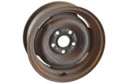 Stamped Steel Wheel - 14 X 6 - Shallow Backspace - Small Center Hub - Used ~ 1968 - 1970 Mercury Cougar / 1968 - 1970 Ford Mustang  1968,1968 cougar,1968 mustang,1969,1969 cougar,1969 mustang,1970,1970 cougar,1970 mustang,c8w,c8z,c8zz,c9w,c9z,cougar,d0w,d0z,ford,ford mustang,inch,mercury,mercury cougar,mustang,stamped,steel,stock,used,wheel,34357