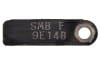 Identification Tag - SMB-F -Steering Gear Box - 9E14 Date - Used ~ 1967 - 1970 Mercury Cougar / 1967 - 1970 Ford Mustang 1967,1967 cougar,1967 mustang,1968,1968 cougar,1968 mustang,1969,1969 cougar,1969 mustang,1970,1970 cougar,1970 mustang,smb,smb-f,c7w,c7z,c8w,c8z,c9w,c9z,cougar,d0w,d0z,ford,ford mustang,mercury,mercury cougar,mustang,steering,used,34368,tag,identification,competition,handling,boss,gt