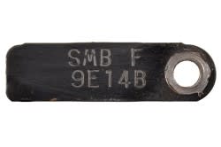 Identification Tag - SMB-F -Steering Gear Box - 9E14 Date - Used ~ 1967 - 1970 Mercury Cougar / 1967 - 1970 Ford Mustang  1967,1967 cougar,1967 mustang,1968,1968 cougar,1968 mustang,1969,1969 cougar,1969 mustang,1970,1970 cougar,1970 mustang,smb,smb-f,c7w,c7z,c8w,c8z,c9w,c9z,cougar,d0w,d0z,ford,ford mustang,mercury,mercury cougar,mustang,steering,used,34368,tag,identification,competition,handling,boss,gt