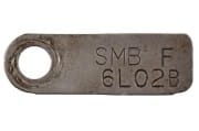 Identification Tag - SMB-F -Steering Gear Box - 6L02B Date - Used ~ 1967 - 1970 Mercury Cougar / 1967 - 1970 Ford Mustang  1967,1967 cougar,1967 mustang,1968,1968 cougar,1968 mustang,1969,1969 cougar,1969 mustang,1970,1970 cougar,1970 mustang,smb,smb-f,c7w,c7z,c8w,c8z,c9w,c9z,cougar,d0w,d0z,ford,ford mustang,mercury,mercury cougar,mustang,steering,used,34369,tag,identification,competition,handling,boss,gt