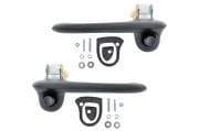 Door Handles - Exterior - PAIR - BLACK - Repro ~ 1967 - 1968 Mercury Cougar / 1967 - 1968 Ford Mustang  1967,1967 cougar,1967 mustang,1968,1968 cougar,1968 mustang,c7w,c7z,c8w,c8z,chrome,cougar,door,economy,exterior,ford,ford mustang,handle,kit,mercury,mercury cougar,mustang,new,repro,reproduction,set,release,driver,drivers,driver