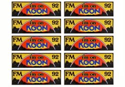 Replica 1970s KGON Bumper Sticker - 10 Pack - Repro ~ 1967 - 1973 Mercury Cougar / 1967 - 1973 Ford Mustang  1967,1967 cougar,1968,1968 cougar,1969,1969 cougar,1970,1970 cougar,1971,1971 cougar,1972,1972 cougar,1973,1973 cougar,C7W,C8W,C9W,D0W,D1W,D2W,D3W,classic,coast,cougar,decal,mercury,mercury cougar,repro,reproduction,sticker,west,rock,defenders,of,rock,92.3,KGON,ROCKS,bumper,decal,34415,replica,10,pack