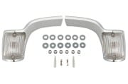 Backup / Reverse Light - Bezels w/ lenses - Pair - Repro ~ 1969 - 1970 Mercury Cougar  1969,1969 cougar,1970,1970 cougar,back,backup,bezel,c9w,chrome,cougar,d0w,kit,lens,light,mercury,mercury cougar,new,repro,reproduction,reverse,lights,back-up,housing,driver,drivers,driver