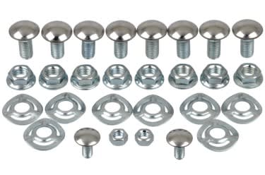 Hood Pin Kit - Billet Top Plates - Stainless Steel Pins - Repro