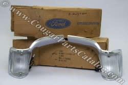 Backup / Reverse Lights - Complete Assembly - PAIR - NOS ~ 1969 Mercury Cougar tote4-03 1969,1969 cougar,assembly,back,backup,c9w,complete,cougar,lamps,lights,mercury,mercury cougar,new,new old stock,nos,old,pair,reverse,stock,driver,drivers,driver